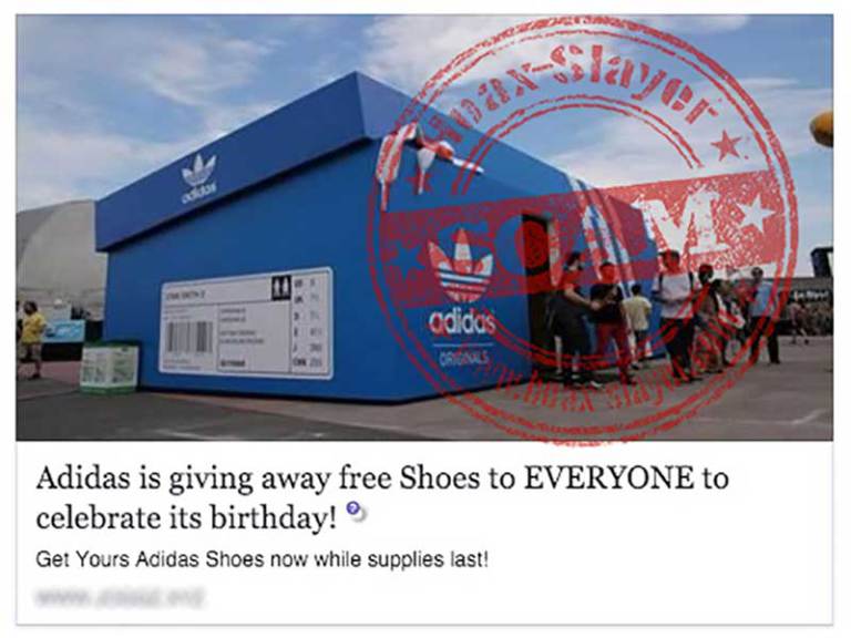 adidas free shoes hoax